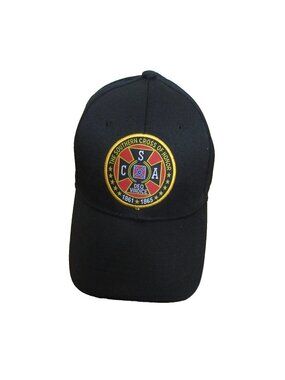 The Southern Cross of Honor Cap Hat Black Embroidered Patch Adjustable OSFM NWT